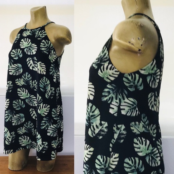 FOREVER 21 Pretty PALM LEAF Print Sun DRESS Small - Picture 11 of 15